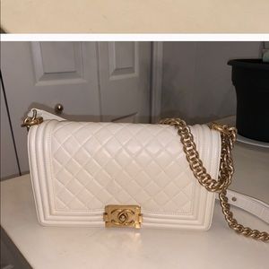 CHANEL, Bags, Authentic Medium Chanel Boy Bag With Antique Gold Hardware  Trade Considered